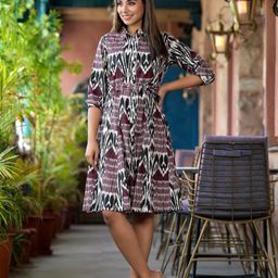 Juniper Women Bohemian Printed Fit & Flare Dress-picture-7