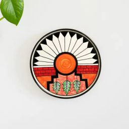 ExclusiveLane Pine Tree Hand-painted Multicolor Ceramic Wall Plate-image-46