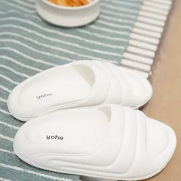 Yoho Women's Dolphy White Slides-5
