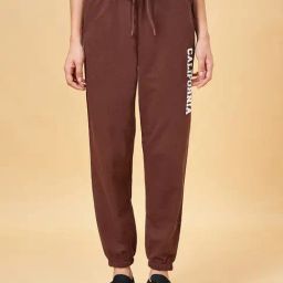 Ajile by Pantaloons Brown Cotton Printed Sports Joggers-image-36