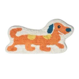 MiArcus Showering Love White & Orange Cotton 410 GSM Medium Bath Mat-picture-43