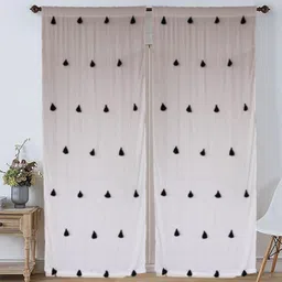 Dekor World Multicoloured Set of 2 Embellished Sheer Door Curtain-image-73