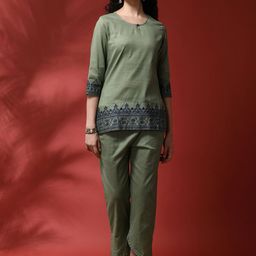 Anouk Embroidered Pure Cotton Co-Ords-34