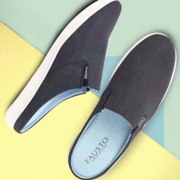 Fausto Men's Navy Mule Shoes-picture-31