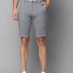 SHOWOFF Grey Regular Fit Check Shorts-9