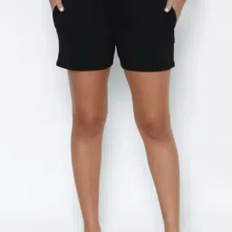 Allen Solly Black Cotton Mid Rise Shorts-picture-37