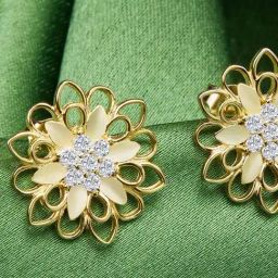 GIVA Anushka Sharma 92.5 Sterling Silver Blooming Flower Earrings for Women-image-45