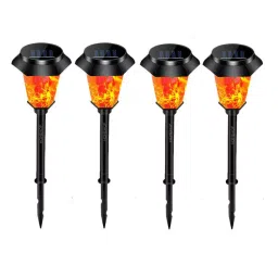 Homehop Waterproof Flickering Solar Mashaal Flame Torch LED Light (Pack of 4)-19