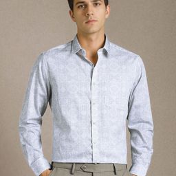 Louis Philippe Men Ethnic Motifs Printed Spread Collar Pure Cotton Formal Shirt-picture-0