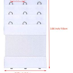 lozora Bra Extender 3 Hooks, Rows Elastic Bra Band Hook Strap Extensions For Women, Pack Of 4 (LZ-062) image 2