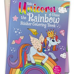 Ride A Unicorn and Chase The Rainbow Coloring Book With 100+ Stickers - English-17