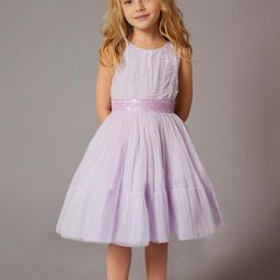 Cherry Crumble By Nitt Hyman Sleeveless Sequined Band Embellished Fit And Flare Party Dress - Light Pink-image-1