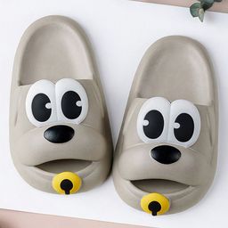 Baby Moo Dog Faced DetailedSlippers Anti Skid Sliders - Grey-image-7