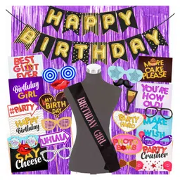 Wobbox Happy Birthday Props Birthday Banner & Sash Happy Birthday Decoration Items Multicolor -Pack Of 29-picture-29