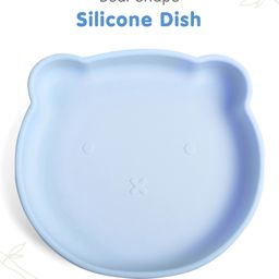 Bear Shape Silicone Dish Baby Plate With Suction Base -Blue-picture-15