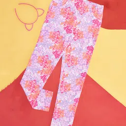 Pantaloons Junior Floral Printed Leggings - Soft Pink-picture-29