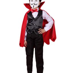 Itsmycostume Halloween Theme Full Sleeves Dracula Vampire Costume Set - Red-image-72