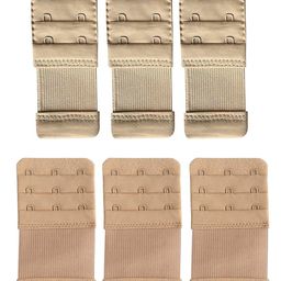 Fabme Pack Of 6 Solid Bra Extender Hooks - Skin-27