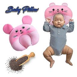 Numum Baby U Shape Pillow For Round Head Mustard Pillow Rai Pillow Baby Rai Takiya- Marie Pink ( Multi Print) ( Color And Design May Vary)-11