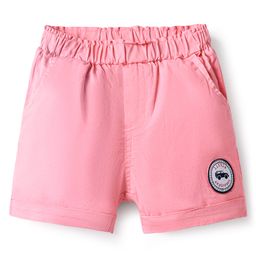 Ollypop Sinker Woven Knee Length Solid Coloured Shorts With Patch - Pink-image-90