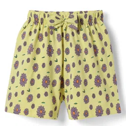 Tango Single Jersey Knit Knee Length Shorts With Floral Print - Pink-picture-32