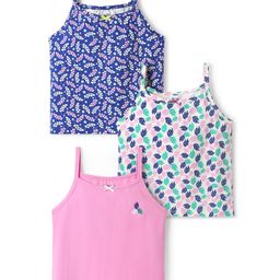 Pine Kids Cotton Elastane Knit Sleeveless Slips With Tropical Theme Print Pack Of 3 (Color May Vary)-image-37