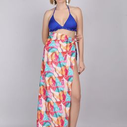 WOMAN IN YOU Tropical Printed Swim Cover Up Sarong Bottom-image-80