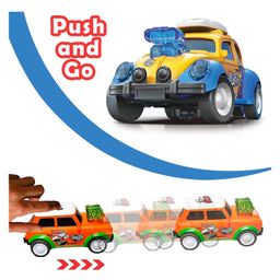Enorme Push and Go Jumping Dancing Toy Friction Powered Car Vehicle with Jumping Bonnet For Kids - Pack of 4 image 3