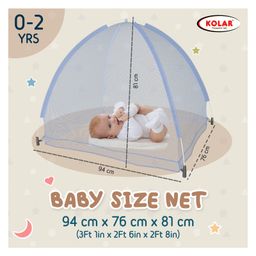 Kolar Bottomless Mosquito Net for Babies Portable Machardaani Large - Blue image 3