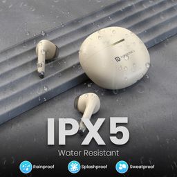 Portronics POR-2215 Harmonics Twins S19 Truly Wireless in Ear Earbuds with 30 Hours Playtime, Unique Earbuds Design, HD Quality Mic, Touch Control, Game Mode, Low Latency, Type C Fast Charging(Beige) image 3