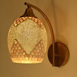 1ST TIME Gold & White Printed Glass Traditional Cylinder Wall Lamps Wall Lamps-picture-0