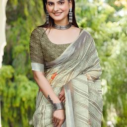 Anouk Rustic Ethnic Motifs Printed Block Print Saree image 4