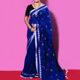 Ruuprekha Floral Embroidered Zari Pure Cotton Saree-picture-32
