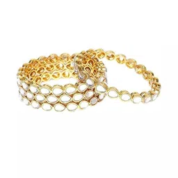 SAVORADE Set Of 4 White Stainless Steel Bangle-picture-48