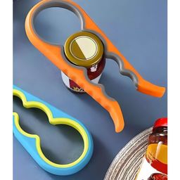 MOMISY 4 in 1 Creative Multifunction Gourd-Shaped Can Jar & Bottle Opener Kitchen Tool - Orange & Grey image 5