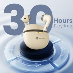 Portronics POR-2215 Harmonics Twins S19 Truly Wireless in Ear Earbuds with 30 Hours Playtime, Unique Earbuds Design, HD Quality Mic, Touch Control, Game Mode, Low Latency, Type C Fast Charging(Beige) image 5