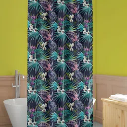 ArtzFolio Black & Green Floral Printed Waterproof Shower Curtain-picture-39