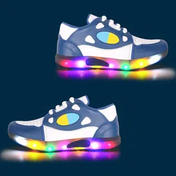 BAESD Kids PU LED Colourblocked High-Top Sneakers-image-11