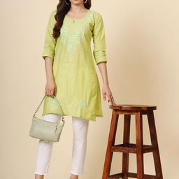 Civamee Ethnic Motifs Embroidered Chikankari Floral Kurta-picture-48