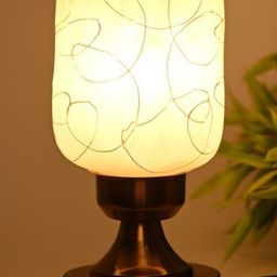 SOMIL White Printed Glass Cylindrical Shaped Table Lamp-picture-43