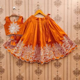 BAESD Girls Embroidered Thread Work Ready to Wear Lehenga &-picture-35