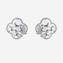 Kushal's Fashion Jewellery Rhodium-Plated Studs Earrings-picture-42