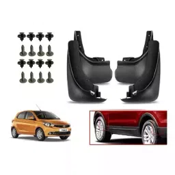 Auto Pearl Front and Rear Mud Guard For Tata Tiago (Black) Set of 4 Pcs-47