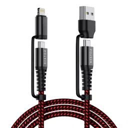 Bestor 1.2 M 60 W Nylon Outer Material Fast Charging 4 in 1 3A USB Type C Cable ‎Red, BE-17-3