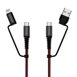Bestor 1.2 M 60 W Nylon Outer Material Fast Charging 4 in 1 3A USB Type C Cable ‎Red, BE-17 image 3