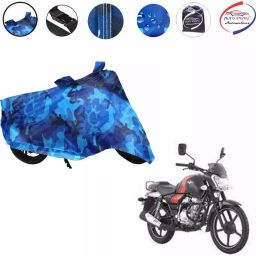 Auto Pearl Polyester Waterproof Two Wheeler Cover for Bajaj V12,(Ocean Blue)-image-36
