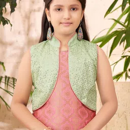 BAESD Girls Embroidered Regular Sequinned Kurta with Patiala & With Dupatta image 2