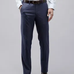 Van Heusen Men Textured Slim Fit Trousers-image-53