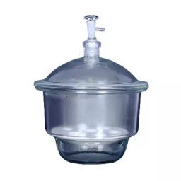 RELIGLAS 300 mm Diameter Ground Flange Vacuum Tubular Lid Desiccators With Perforated Porcelain Plate, 02.273.11-16