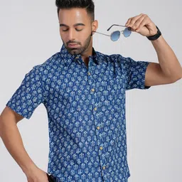 Cotton Curio Men Comfort Floral Opaque Printed Casual Shirt-image-48